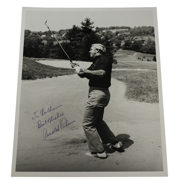 Arnold Palmer Signed B&W 8x10 Photo - To William, Best Wishes JSA ALOA