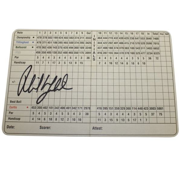 Phil Mickelson Signed Baltusrol Scorecard JSA ALOA