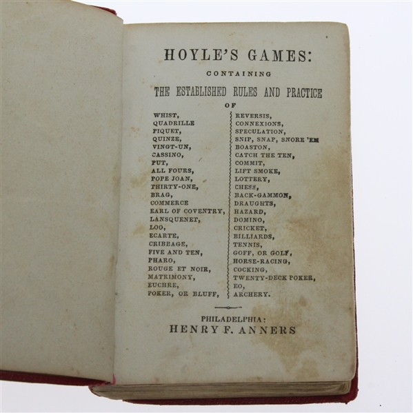 Lot Detail 1845 Edition Hoyles Games Improved Book With Goff And Other Games Lot Detail 1845 Edition Hoyles Games Improved Book With Goff And Other Games