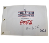 Vijay Singh Signed 2002 The Tour Championship Embroidered Flag JSA ALOA