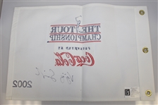 Vijay Singh Signed 2002 The Tour Championship Embroidered Flag JSA ALOA