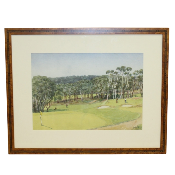 H Oakley Original Golf Scene Watercolor - Framed