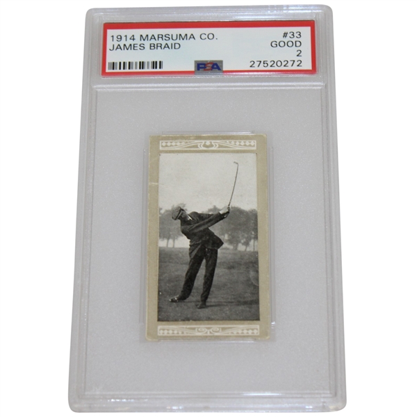 James Braid 1914 Marsuma Cigarette Card - Graded Good & Slabbed PSA #27520272