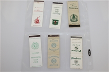 Eighteen Vintage Golf Club Matchbooks - St. Andrews, Pine Valley, Merion Cricket Club, & More
