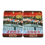 2003 Masters Tournament Badges #R11641 & #R11642 - Mike Weir Winner