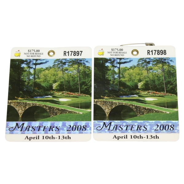 2008 Masters Tournament Badges #R17897 & #R17898 - Trevor Immelman Winner