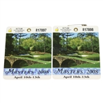 2008 Masters Tournament Badges #R17897 & #R17898 - Trevor Immelman Winner