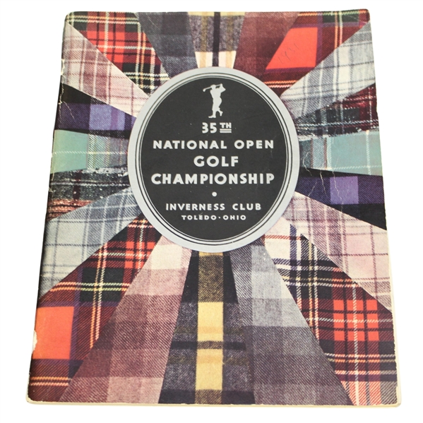 1931 US Open Championship at Inverness Program - Billy Burke Winner