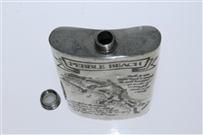 Pebble Beach Pewter Flask with Course Layout