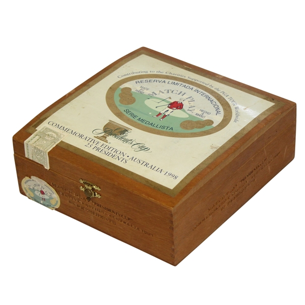 The Presidents Cup Match Play Commemorative Edition Wood Cigar Box - Australia - 1998