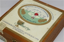 The President's Cup Match Play Commemorative Edition Wood Cigar Box - Australia - 1998