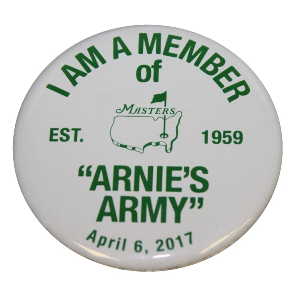 Masters "Arnies Army" Collectible Member Pin Commemorating Arnold Palmer "est 1959"