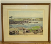 1962 Cypress Point 16th Green Arthur Weaver Print Signed by Weaver - Framed JSA ALOA