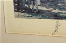 1962 Cypress Point 16th Green Arthur Weaver Print Signed by Weaver - Framed JSA ALOA