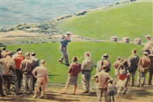 1962 Cypress Point 16th Green Arthur Weaver Print Signed by Weaver - Framed JSA ALOA