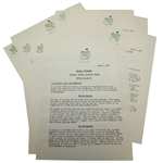 Four 1960 Augusta National Golf Club Masters Tournament Press Releases - 8 Pages