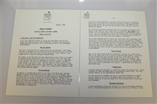 Four 1960 Augusta National Golf Club Masters Tournament Press Releases - 8 Pages
