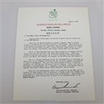 Four 1960 Augusta National Golf Club Masters Tournament Press Releases - 8 Pages