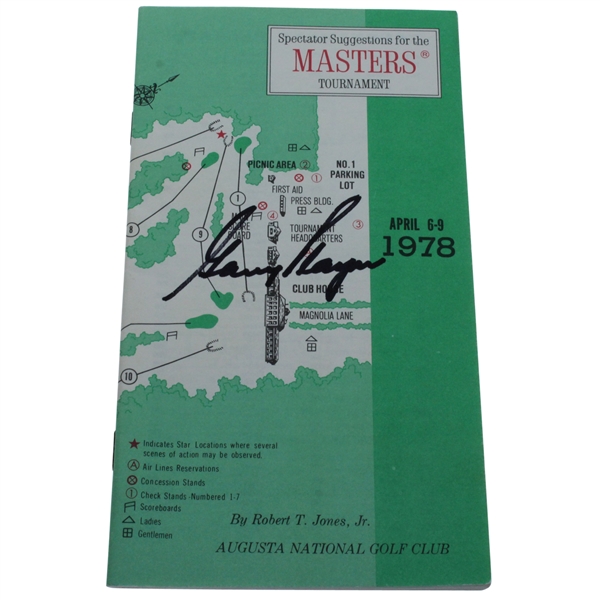 Gary Player Signed 1978 Masters Spectator Guide - Players Third Masters Title JSA ALOA