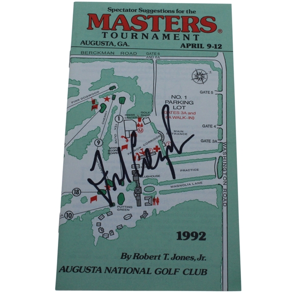 Fred Couples Signed 1992 Masters Spectator Guide JSA ALOA