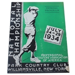 1934 PGA Championship at Park Country Club Program - Paul Runyan Winner