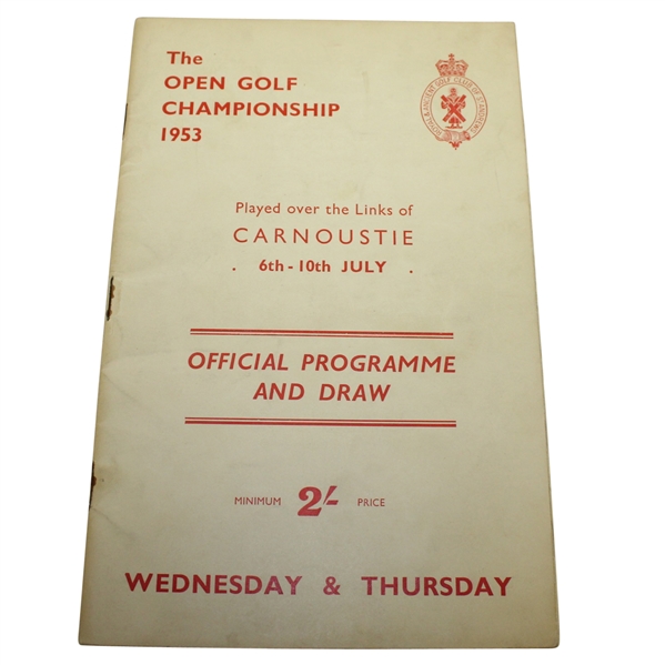 1953 Open Championship at Carnoustie Program - Wed & Thurs - Ben Hogan Winner