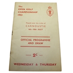 1953 Open Championship at Carnoustie Program - Wed & Thurs - Ben Hogan Winner