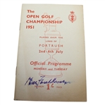 Max Faulkner Signed 1951 Open Championship at Portrush Program - Mon & Tues JSA ALOA