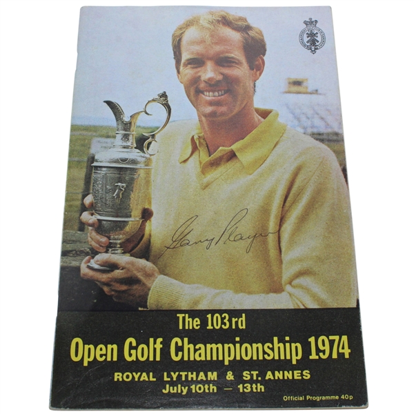 Gary Player Signed 1974 Open Championship at Royal Lytham & St. Annes Program JSA ALOA