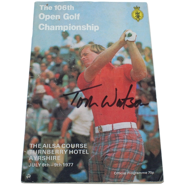 Tom Watson Signed 1977 Open Championship at Turnberry Program JSA ALOA