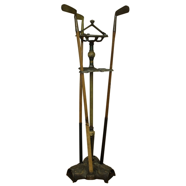 1925 Wellington-Stone Co. Original Cast Iron Parlor Putter with Three Clubs