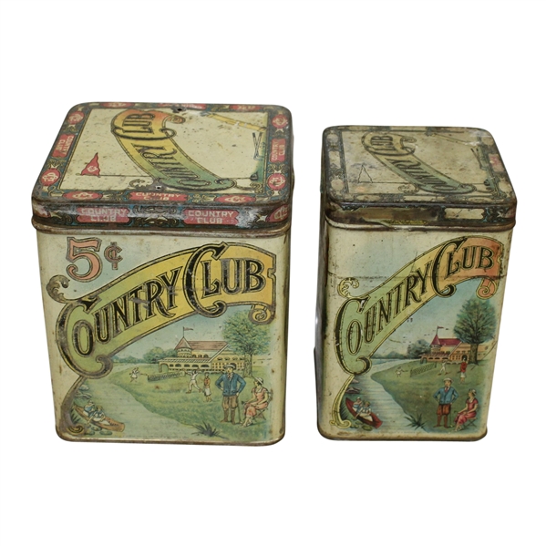 Two Vintage Country Club Handmade Cigar Tins