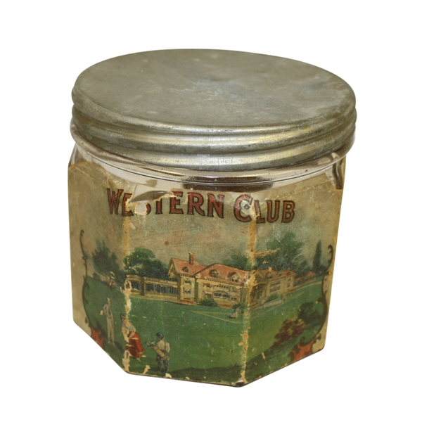 Western Club Glass Cigar Jar with Metal Lid