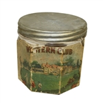 Western Club Glass Cigar Jar with Metal Lid