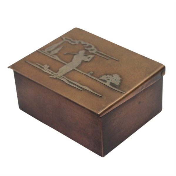 Heintz Art Metal Shop Sterling Silver on Bronze Box with Hinged Lid