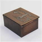 Heintz Art Metal Shop Sterling Silver on Bronze Box with Hinged Lid