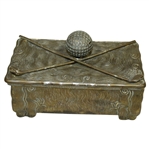 Jennings Brothers Box with Golf Ball and Crossed Clubs on Lid