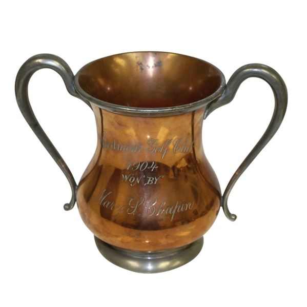 1904 Woodmont Golf Club Copper and Pewter Trophy Won by Mary Chopin
