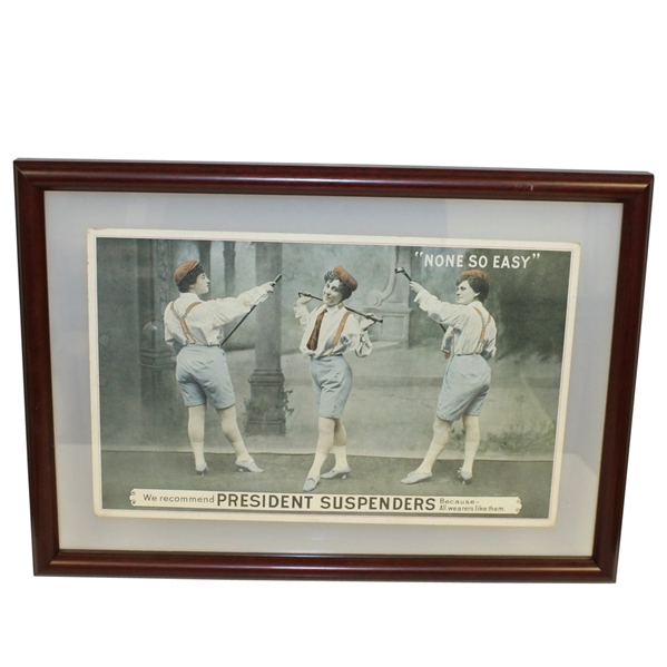 President Suspenders None So Easy Advertisement with Three Female Golfers - Framed