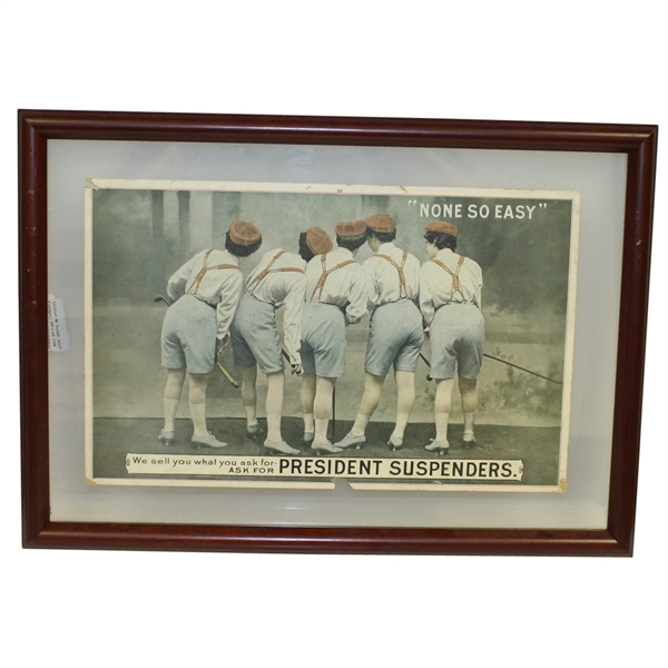 President Suspenders None So Easy Advertisement with Five Female Golfers - Framed