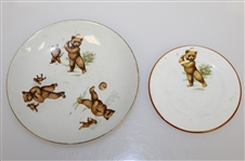Golfing Bears Tea Pot, Two Cups, and Two Saucers