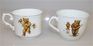 Golfing Bears Tea Pot, Two Cups, and Two Saucers