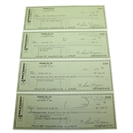 Four Ben Hogan Signed Hogan Oil Co. Checks JSA ALOA