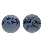 Monte Irvin (HOF) & Jim Lonborg (67 Cy Young) Baseball Stars Signed Golf Balls JSA ALOA