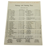 1964 Masters Tournament Sunday Pairing Sheet - Arnies Final Masters Victory