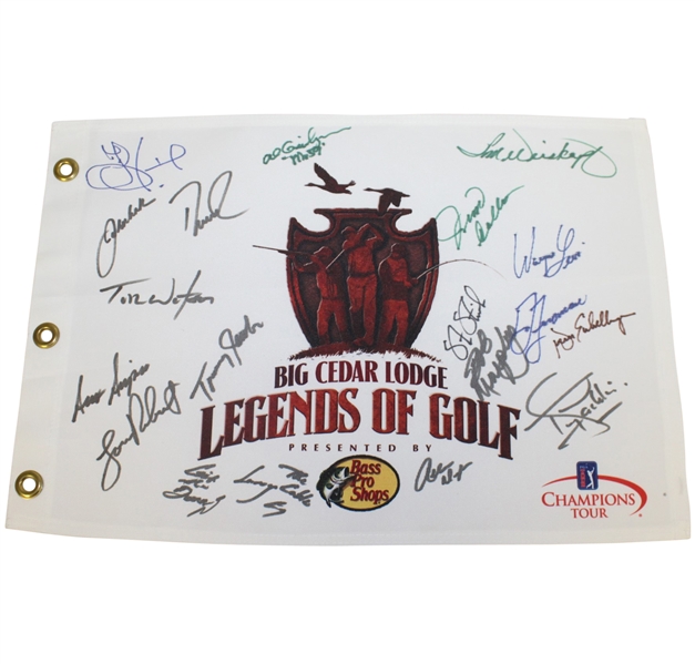 Multi-Signed Legends of Golf Flag - Watson, Love, Stricker, Weiskopf, others JSA ALOA