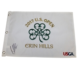 Brooks Koepka Signed 2017 US Open at Erin Hills Embroidered White Flag JSA ALOA