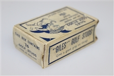 Box of Giles Golf Studs 'Do Not Press Through Sodden Soles - The Plate Does It!'