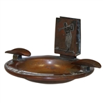 Heintz Sterling Silver on Bronze Cigar Ashtray with Match Holder - Great Condition