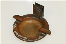 Heintz Sterling Silver on Bronze Cigar Ashtray with Match Holder - Great Condition